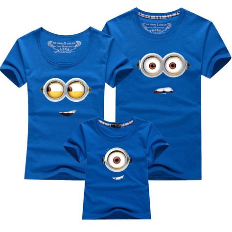 Family Matching Minions T-Shirts Mother Father And Baby, Son Clothes, Son Father, Mother Daughter Outfits, Father And Baby, Family Look, Look Plus Size, Family Shirts Matching, Family Matching Outfits