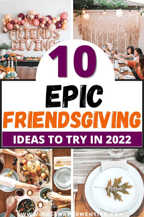 The 10 Best Friendsgiving Ideas For A Super Fun Party Unique Friendsgiving Ideas, Christian Friendsgiving Ideas, Friendsgiving For Teenagers, Friends Theme Friendsgiving Ideas, Friendsgiving Friends Theme, Friendsgiving Dinner Party Decor, Friendsgiving Food Ideas, Food Competition, Happy Friendsgiving