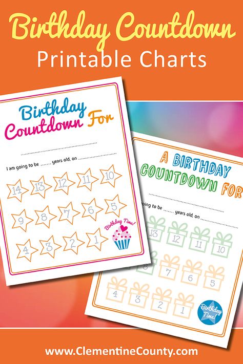 Gear up for birthday fun with a free printable Birthday Countdown. Birthday Countdown Template, Countdown Printable Free, Birthday Countdown Ideas, Birthday Countdown Calendar, Countdown Template, Countdown Ideas, Creative Birthday Party Ideas, Birthday Plans, Counting For Kids