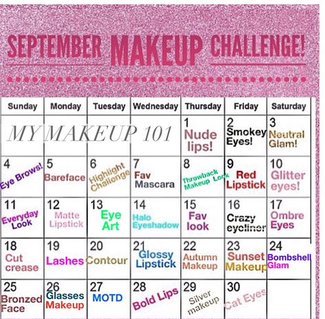 30 Days Of Makeup Challenge, Makeup Challenge Ideas 30 Day, 31 Days Of Halloween Makeup Challenge List, 30 Day Makeup Challenge, Makeup Challenge Ideas Fun, Make Up Challenge, Nude Smokey Eye, Flawless Makeup Tutorial, Beauty Challenge