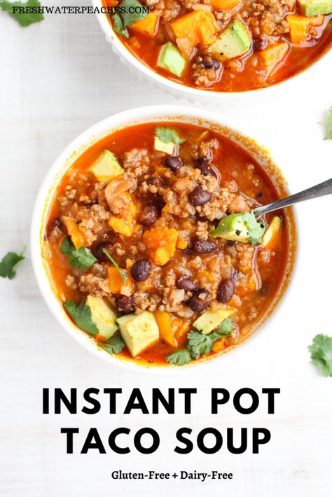 Paleo Taco Soup, Taco In A Bowl, Instant Pot Taco Soup, Paleo Taco, Salad Casserole, Dairy Free Soup Recipe, Low Carb Taco, Simple Soup, Dairy Free Soup