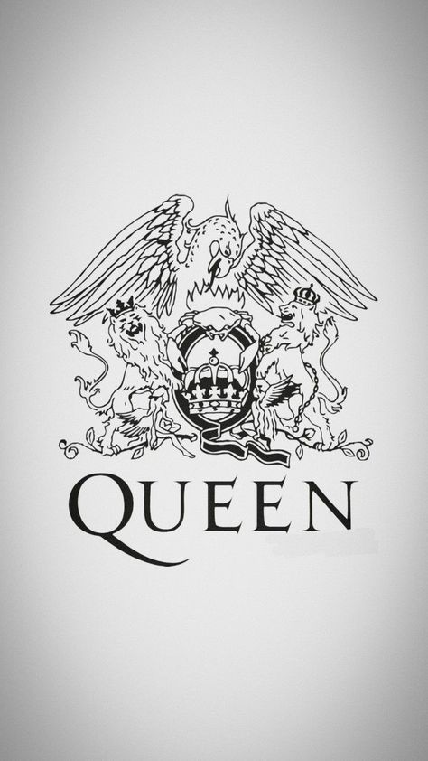 Queen Symbol Band, Queen Black And White Band, Queen Band Black And White, Band Symbols, Queen Rock Band, Queen Logo, Mercury Black, Beatles Wallpaper, Queen Drawing