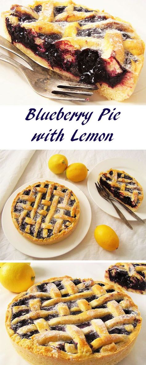 Lemon Blueberry Pie, Desserts Lemon, Lattice Pie, Fruit Pies, Blueberry Pie, Blueberry Recipes, Lemon Pie, Sweet Pie, Lemon Blueberry