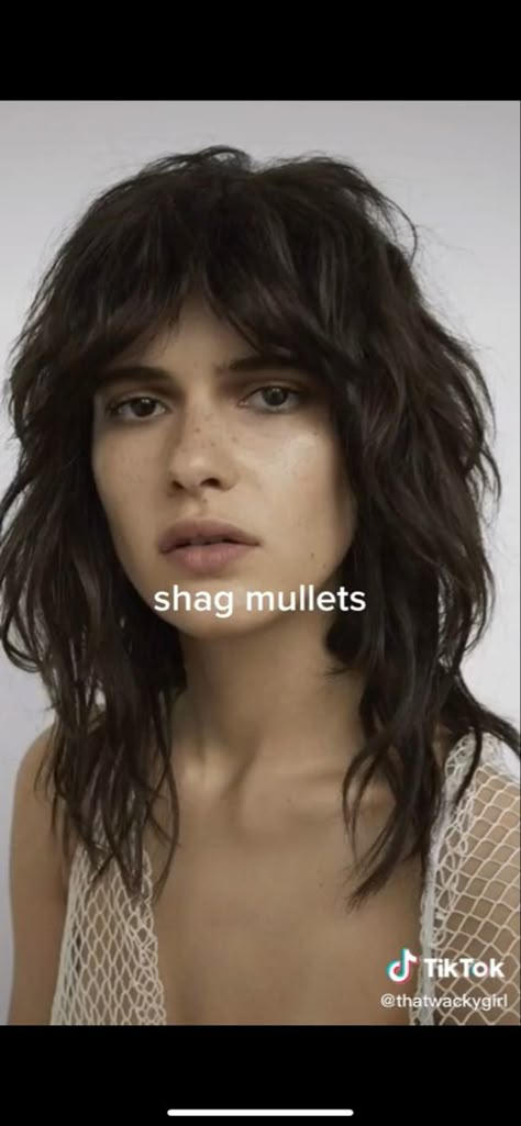 Long Feminine Mullet, Long Mullet Hairstyle Women Straight, Shag Mullet Women, Long Mullet Women, 80s Shag Hairstyles, Modern Mullet Women Shag, Shullet Cut, Shaggy Wolf Cut Long Hair, Female Mullet Long