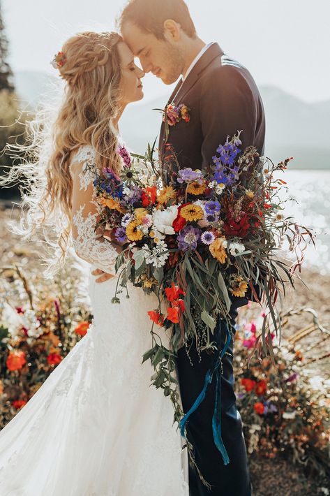 Wildflower Wedding Theme, Elegant Wedding Bouquets, Colorado Wildflowers, Colorado Mountain Elopement, Earthy Wedding, Rustic Wedding Bouquet, Mountain Elopement, Wildflower Wedding, Colorado Mountains