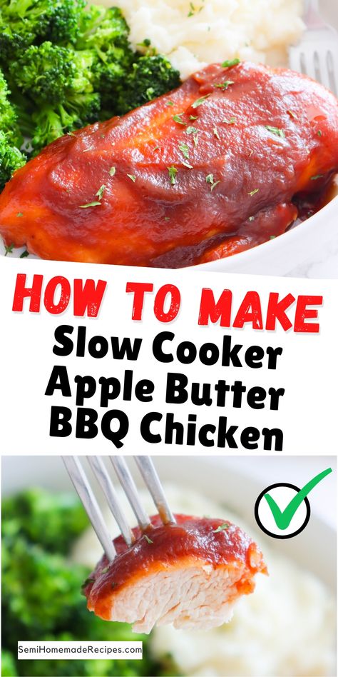 Feeling stressed or overwhelmed? Slow cooker apple butter chicken is the perfect comfort food. It's warm, cozy, and packed with flavor. Make a batch for yourself or share it with loved ones for a heartwarming meal that will soothe your soul. Apple Butter Bbq Chicken, Apple Butter Chicken Recipe, Apple Butter Chicken, Butter Chicken Slow Cooker, Recipe Using Apples, Slow Cooker Apple, Slow Cooker Apple Butter, Crockpot Chicken Breast, Easy Beef Stew