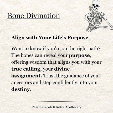 Bone divination is the ancient and traditional practice used by various indigenous cultures across Africa, Asia and Native America for spiritual guidance, decision making and communication with ancestors or deities. The bones are conduits of ancestral knowledge and wisdom. Have you had a bone reading before? Tell us how it was for you, would you recommend to someone else? If you've never had a bone reading, what exactly are you waiting for? This is your sign! Fill the General Consultation... Bone Divination, Divination Aesthetic, Divination Witchcraft, Bone Throwing, Bone Reading, Bone Crafts, Indigenous Culture, Knowledge And Wisdom, Spiritual Guidance