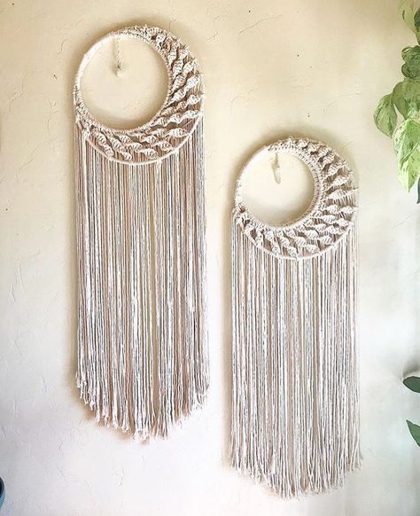 Moon Macrame, Art Macramé, Macrame Wall Hangings, Macrame Dream Catcher, Makramee Diy, Macrame Wall Hanging Diy, Macrame Curtain, Macrame Wall Art, Macrame Hanging