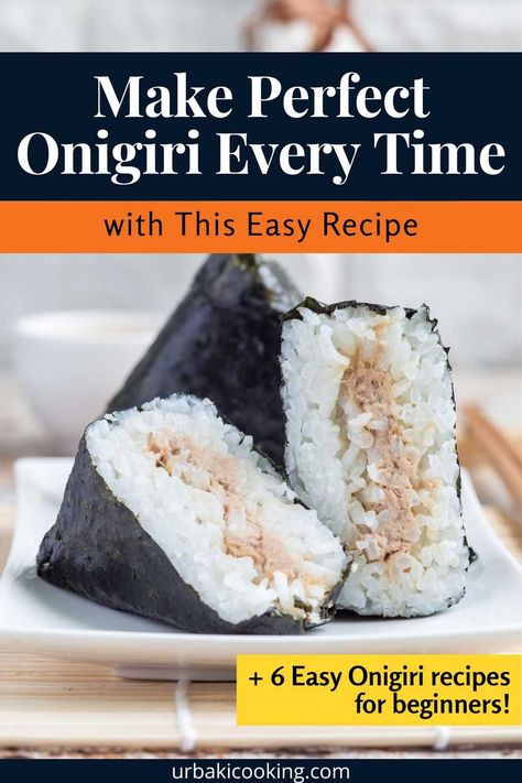 Onigiri is a traditional Japanese food that consists of a rice ball filled with various fillings, such as salmon, tuna, umeboshi, or pickled vegetables. The word "onigiri" means "rice ball" in Japanese, and it is a popular snack or light meal in Japan. Onigiri is made with Japanese short-grain rice that is cooked and then shaped into a triangle or cylindrical shape by hand. The rice is often seasoned with a mixture of rice vinegar, sugar, and salt to add flavor and give it a slightly tangy... Sushi Rice Triangles, Onigiri Recipe Easy, Japanese Rice Triangles, Japanese Triangle Rice, Onigiri Rice Balls, Salmon Onigiri Filling, Salmon Rice Balls Onigiri Recipe, How To Make Onigiri Rice, Triangle Rice Ball