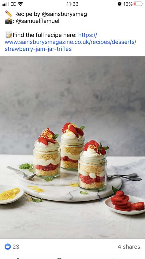 Elderflower Syrup, Dessert Pots, Strawberry Trifle, Easy Jam, Milk Dessert, Cake Cream, Cake In A Jar, Dessert In A Jar, Individual Desserts