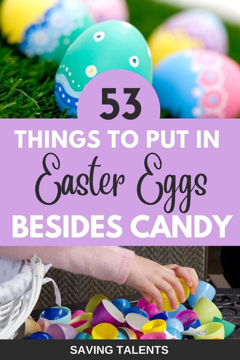 Looking for non-candy ideas to fill your children's Easter eggs? Here's a helpful list of more than 50 non-candy Easter egg fillers for toddlers and kids! Ideas For Easter Eggs, Easter Egg Stuffers, Egg Stuffers, Easter Egg Filling, Easter Eggs Kids, Egg Fillers, Easter Egg Fillers, Candy Ideas, Colorful Eggs