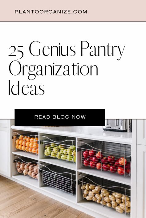 25 genius pantry organization ideas. Spice Organization Pull Out Cabinet, Pantry Fruit And Veggie Storage, Overstock Pantry Organization, Metal Pantry Organization, Pantry Pull Out Drawers, Organizing A Pantry, Large Spice Rack, Deep Pantry Organization, Deep Drawer Organization