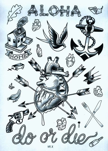 Old School Inspiration | Inkstinct Outlaw Tattoo, Box Tattoo, Tattoo Prints, School Graphics, Embroidery Heart, Tattoo Posters, Tatoo Inspiration, X Tattoo, 4 Tattoo