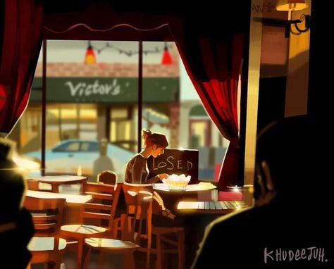 Anime Coffee, Concept Art Tutorial, Color Script, Light Study, Shop Illustration, Matte Painting, Color Studies, Visual Development, Environment Design