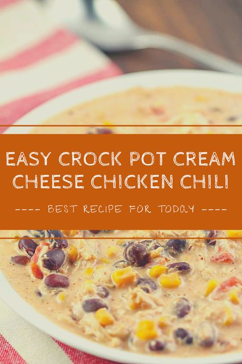 White Chicken Chili With Ranch Packet, White Chicken Chili Ranch Packet, White Chicken Chili With Taco Seasoning, White Chicken Taco Soup, Crockpot Chicken Chili Cream Cheese, Crock Pot Cream Cheese Chicken Chili, Cream Cheese Chicken Chilli, Filipino Chicken Barbecue Recipe, White Chilli