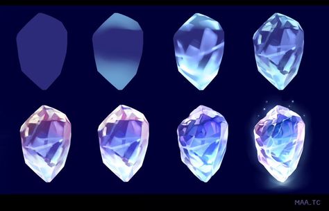 Crystal Tutorial, الفن الرقمي, Crystal Drawing, 그림 낙서, Digital Art Beginner, Coloring Tutorial, Digital Painting Tutorials, Poses References, Digital Art Tutorial