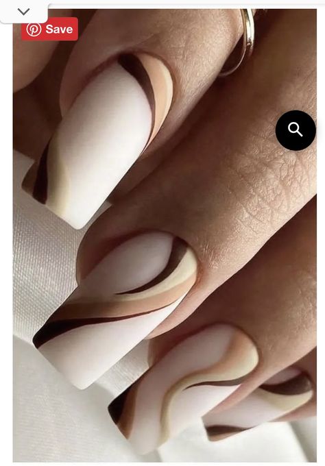 Short Acrylic Nails Light Brown, Brown Nail Arts, Mat Brown Nails, Brown Color Nails Designs, Brown Gel Nails Ideas, Matt Nail Ideas, Brown Matte Nails Design, Matt Brown Nails, Cream And Brown Nails