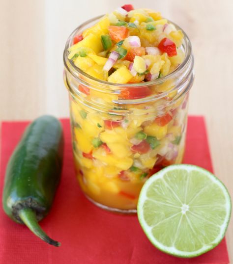 Mango Pineapple Salsa Recipe Easy from TheFrugalGirls.com Crockpot Chicken Tacos Recipes, Watermelon Salsa Recipe, Mango Pineapple Salsa, Gf Snacks, Pineapple Salsa Recipe, Carb Dishes, Easy Salsa Recipe, Homemade Fajita Seasoning, Jar Recipes