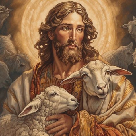 Biblical Pictures, Christianity Art, Jesus Christ Drawing, Jesus Drawing, Christian Symbolism, Jesus Drawings, Jesus Christ Painting, Jesus Artwork, Sheep Art