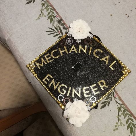 Mechanical Engineering Graduation Cap, Coding Graduation Cap, Engineer Graduation Cap, Engineering Graduation Cap, Engineering Graduation, Engineer Graduation, Wood Initials, Grad Hat, Grad Cap Designs