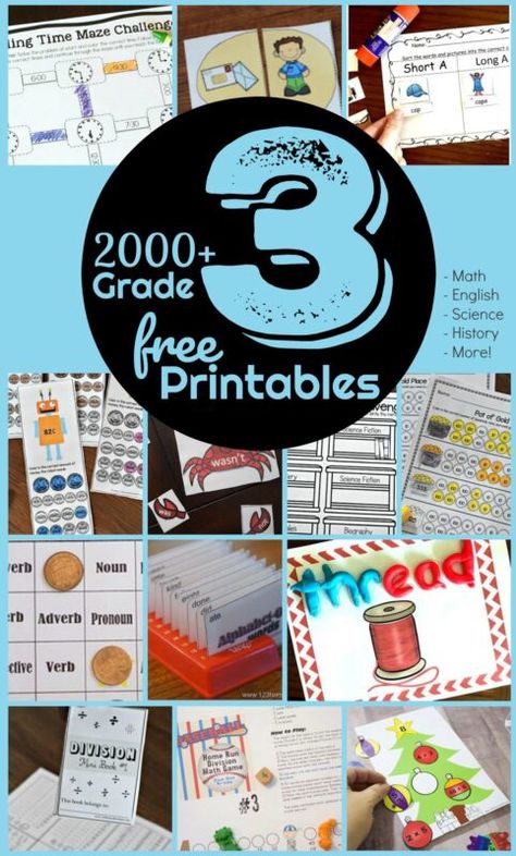 tons of 3rd grade worksheets, games, and activities to make learning fun! Use these third grade worksheets to teach or supplement your child's education. We've included worksheets for 3rd graders including grade 3 math worksheets, 3rd grade math games, 3rd grade spelling & Language Arts, 3rd grade science, plus 3rd grade Social Studies, Artand more FUN! You will love that all these grade 3 worksheets are FREE! 6th Grade Homeschool Ideas, 6th Grade Worksheets Free Printable, Homeschool 6th Grade, 3rd Grade Science Worksheets, 6th Grade Homeschool, 3rd Grade Worksheets, Grade 6 Math Worksheets, Division Math Games, 3rd Grade Science