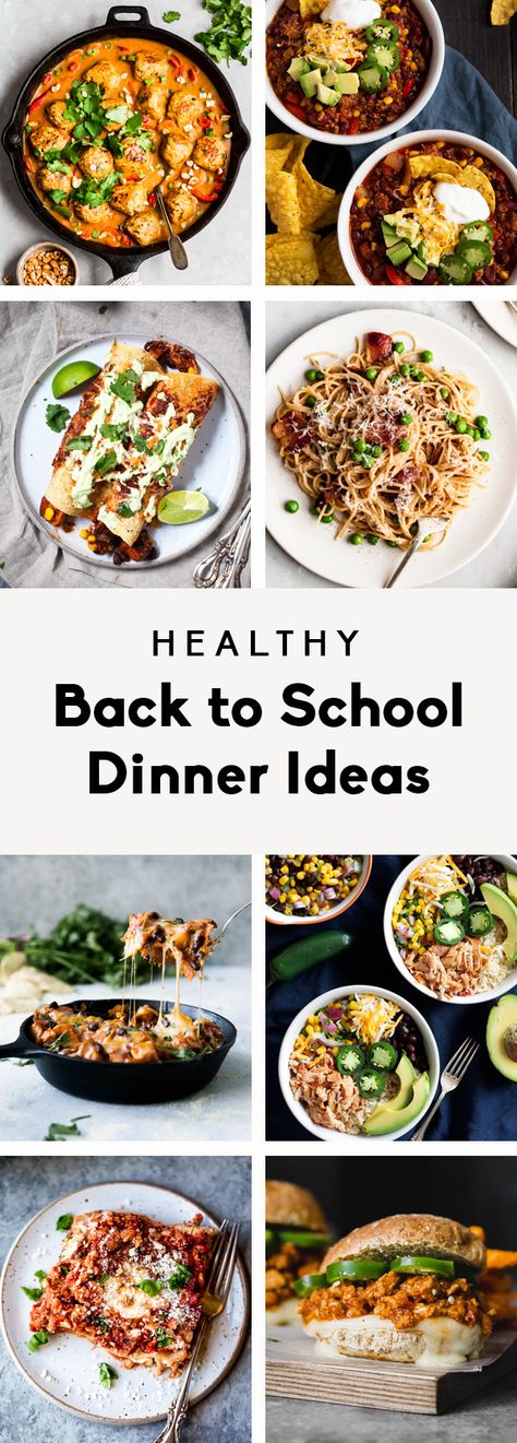 The BEST healthy back to school dinner ideas that the whole family will love! From delicious one pan meals to flavorful, protein-packed soups and chilis, these easy back to school dinner recipes are perfect for busy weeknights and make great leftovers to enjoy all week long. #healthydinner #healthydinnerrecipes #backtoschool #fallfood #fallrecipes School Dinner Ideas, Back To School Dinner Ideas, Back To School Dinners, Soups And Chilis, School Dinner Recipes, Back To School Dinner, School Dinner, School Dinners, Ambitious Kitchen