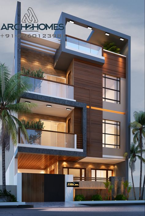 30 Feet Front Elevation, Front Elevation Design, 3 Storey House Design, Small Modern House Plans, House Outer Design, Small House Elevation, Small House Front Design, House Balcony Design, Modern Small House Design