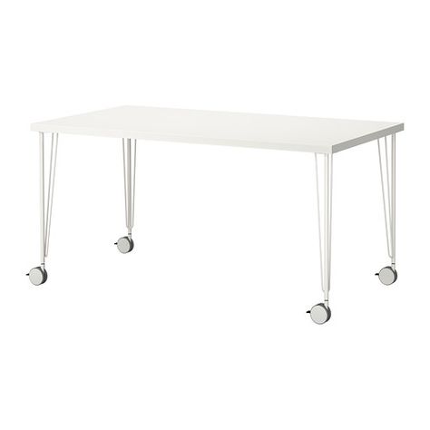 LINNMON / KRILLE Table - white - IKEA Spare Bedroom Office, Custom Table Top, Table Ikea, Student Room, Office Nook, Guest Room Office, Office Furniture Accessories, Craft Room Office, Computer Table