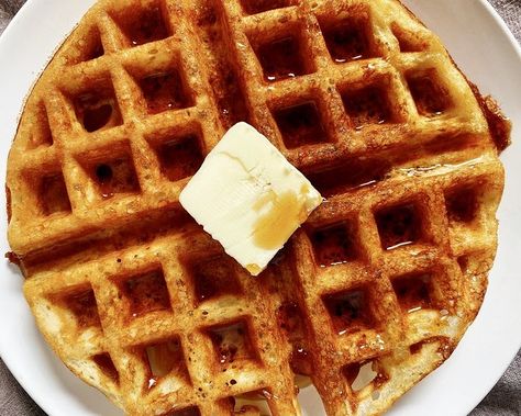 Belgium Waffle Recipe, Sourdough Waffle Recipe, Belgian Waffles Recipe, Belgium Waffles, Belgian Waffle Maker, Blueberry Syrup, Waffle Recipe, Food Texture, Sourdough Discard