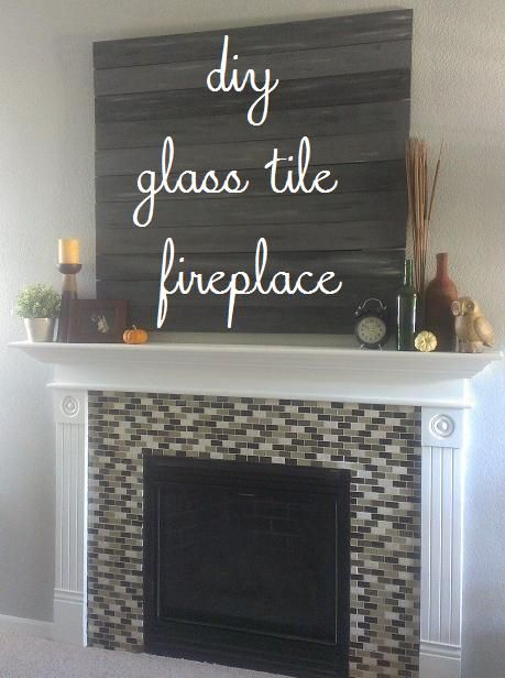 Bored of brick? Glass tile can turn your fireplace into a true gem. Erin Colburn of home design blog Magenta and Lime and her husband, Matt, pulled off this transformation themselves in just a few hours. Best of all, the total tab came to just $106 for tile, grout, and two-sided sticky paper on which to place the tiles (a true timesaver). Check out more options here! Lime Fireplace, Glass Tile Fireplace, Fireplace Makeovers, Fireplace Facing, Fireplace Diy, Fireplace Redo, Diy Fireplace Makeover, Fireplace Update, Tile Fireplace