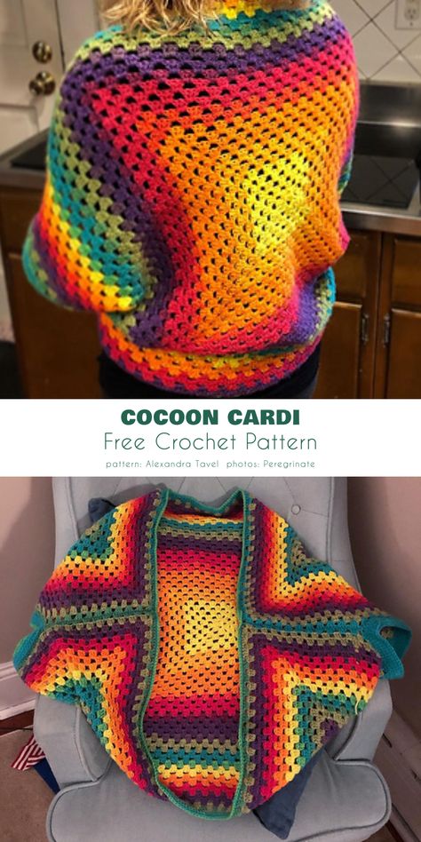 Crochet A Cardigan, Witchy Crochet, Witch Crochet, Crochet Cardigan Tutorial, Crochet Cocoon, Crochet Shrug Pattern, Shrug Pattern, Crochet Shrug, Crochet Pumpkin