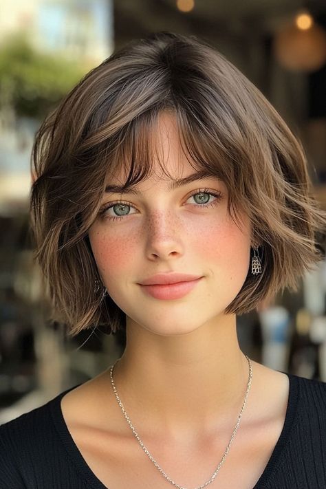 27 French Bob Haircuts to Inspire Your Next Look For Parisian Perfection French Haircuts For Women, French Bob With Bangs Over 50, Italian Bob 2024 Round Face, Messy French Bob, Layered French Bob, Short French Bob With Bangs, French Bob Haircut With Bangs, French Haircut Medium, Parisian Style Hair