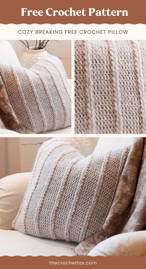 Knitted Home Decoration, Knitting Patterns Pillow, Crochet Patterns For Pillows, Crochet Pillow Cover Easy, Pillow Covers Crochet Patterns Free, Cushion Crochet Pattern Free, Easy Crochet Pillow Cover Pattern Free, Crochet Home Accessories, Home Decor Crochet Patterns Free