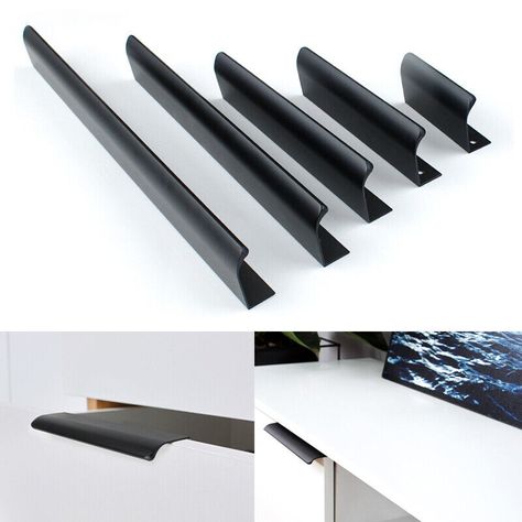 Specifications: Material: Aluminium Alloy Finish: Polished chrome Feature: new Colour: Black, Gold Handle Length: 80mm, 120mm, 150mm, 200mm, 300mm, 400mm Hole Distance: 64mm / 2.52inch, 96mm / 3.78inch, 128mm / 5.04inch, 160mm / 6.3inch, 256mm / 10.08inch, 320mm / 12.66inch Package includes: 1x Pull Handle 2 x 2.2cm screws Features: Style: modern, simple, fashion, invisible. Beautifully crafted handles made from aluminum alloy will look great at any home. Suitable for: both big size and small size kitchen cupboard, room wardrobe, living room cabinet, etc. Door pull only, other accessories demo in the picture is not included! Notes: 1. Due to the different monitor and light effect, the actual color of the item might be slightly different from the color showed on the pictures. Thank you! 2. Room Wardrobe, Living Room Cabinet, Black Cabinet Handles, Kitchen Door Knobs, Wardrobe Knob, Kitchen Cabinet Door Handles, Room Cabinet, Cupboard Wardrobe, Wardrobe Drawers