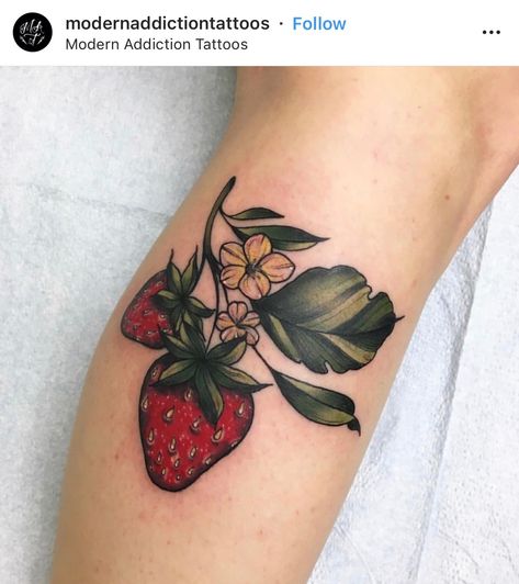 Nautical Tattoos, Food Tattoos, Strawberry Delight, Nautical Tattoo, Tattoo Inspo, Future Tattoos, Flash Tattoo, Creative Fashion, Traditional Tattoo