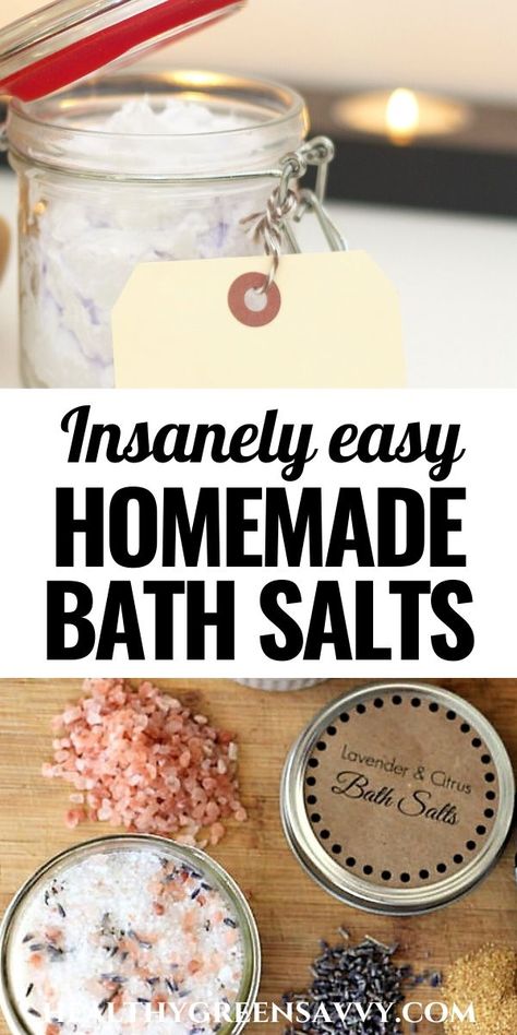 Bath Salt Tubes Diy, How To Make Bath Salts With Epsom Salt, Bath Salts Diy Recipes, Diy Bath Salts, Drinks Homemade, Homemade Bath Salts, Bath Soak Recipe, Citrus Bath, Salt Gifts