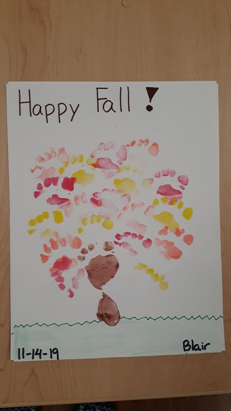 #autumn #fall #tree #footprint #craft #november #art #infants #babies Infant Hand And Footprint Art Fall, Tree Footprint Craft, Change Is All Around Crafts For Infants, Autumn Crafts For Infants, September Infant Activities, Art To Do With Infants, Infant November Art, Toddler Fall Arts And Crafts, September Art For Infants