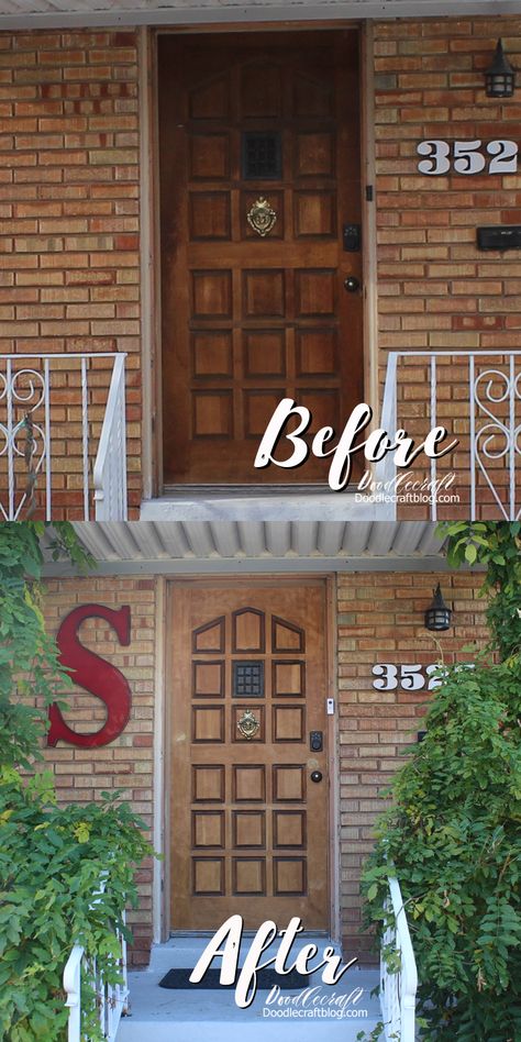 Front Door Refinishing! Door Refinishing, Our House, Front Door, Garage Doors, Garage, Outdoor Decor, Christmas, Home Decor, Home Décor