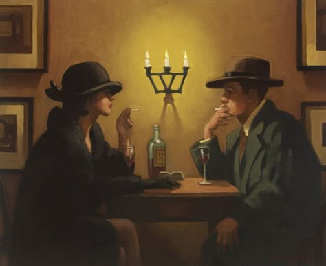 50s Painting, Jack Vettriano Paintings, Jack Vetriano, Restaurant Painting, The Singing Butler, Bingo Caller, Noir Detective, Jack Vettriano, Brief Encounter