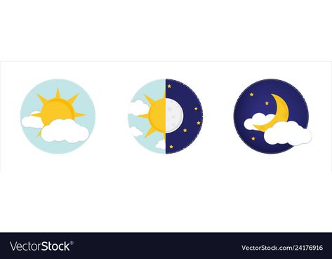 Day And Night, Moon Icon, Day For Night, Social Media Design, Vector Icons, Adobe Illustrator, Sun, Icon Design, Vector Images