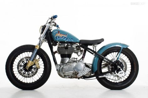 Royal Enfield Modified, Custom Motorcycles Bobber, Enfield Classic, Royal Enfield Bullet, Motorised Bike, Bobber Bikes, Bike Exif, Motorcycle Pictures, Bobber Motorcycle