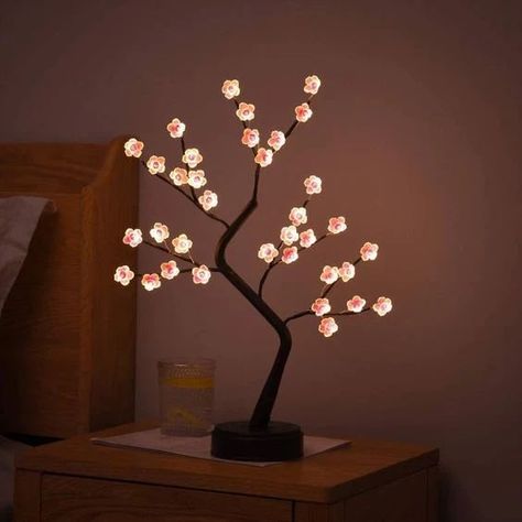 Christmas Tree Fairy, Wedding Bedroom, Led Flower, Led Tree, Tree Lamp, Tree Table, Led Diy, Handcrafted Decor, Cherry Blossom Tree