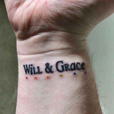 🌈🌈🌈🌈🌈🌈🌈🌈🌈sooooooo beautiful.  #Repost @xwillsgracie ・・・ so yesterday i got a @nbcwillandgrace tattoo because it has been my favorite tv… Grace Tattoo, Grace Tattoos, Debra Messing, Will And Grace, I Tattoo, Tattoo Quotes, My Favorite, Tattoos, Tv