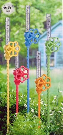 It's raining...Whimsical Rain Gauges are fun for all seasons. #raingauges  #whimical Rain Gauges, Rain Gauge, Garden Junk, Outdoor Crafts, Garden Accents, Unique Gardens, Backyard Fun, Outdoor Art, Garden Crafts