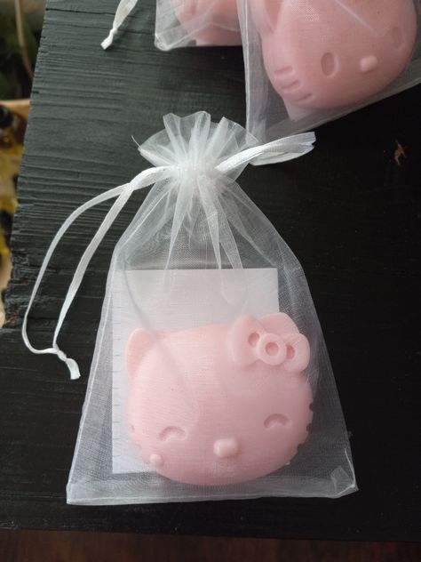 Cute little Hello Kitty party favors i made for a friend. Hello Kitty Birthday Favors, Hello Kitty Party Favors Goodie Bags, Kitty Party Favors, Hello Kitty Party Favors, Kitty Ideas, Soap Inspiration, Hello Kitty Gifts, Chocolate Favors, Cat Birthday Party