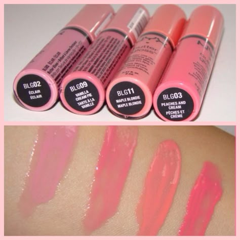 NYX butter glosses Nyx This Is Milky Gloss, Nyx Butter Gloss Swatches, Nyx Butter Lipstick, Nyx Butter, Nyx Butter Gloss, Butter Gloss, Amazon Beauty, Lipgloss Lips, Nyx Makeup