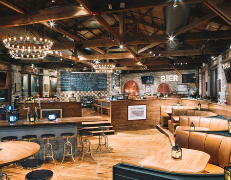 Photo: Bay Street Biergarten Warehouse Bar, Sport Bar Design, Golf Bar, Pub Design, Beer Hall, Bar Interior, Bar Design Restaurant, Boutique Interior, Beer Bar