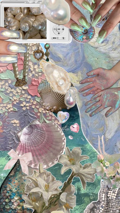 mermaid core, glitter, sea, water, pearls, art, nails, jewelry Mermaid Aesthetic, Ocean Vibes, Iphone Wallpaper Photos, + Core + Aesthetic, American Beauty, Creative Portraits, Mermaid Birthday, Ocean Inspiration, Blue Aesthetic