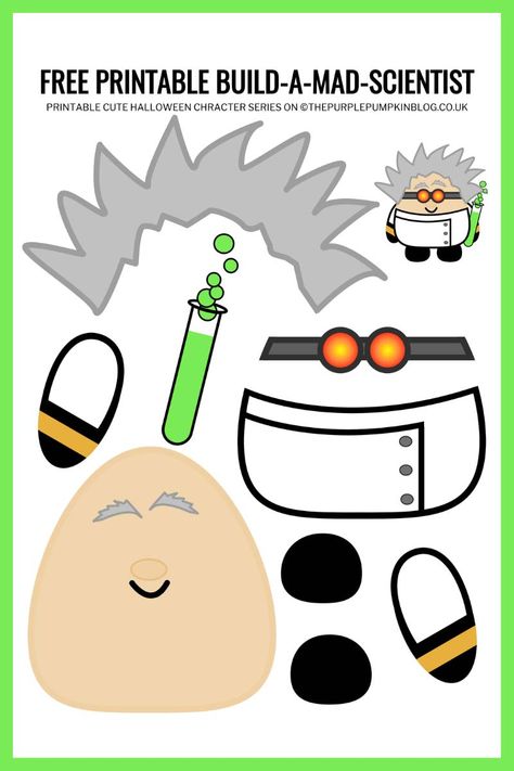 Scientist Crafts For Preschool, Craft Templates Printable, Scientist Craft, Fall Sheets, Quick Halloween Crafts, Mystery Crafts, Kindergarten Art Projects, Halloween Paper Crafts, Fall Arts And Crafts