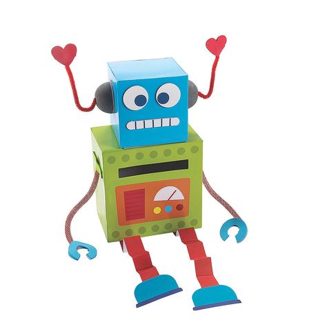 Robot Valentine Box Ideas, Robot Box, Robot Card, Future Engineer, Diy Card Box, Box Robot, Kids Valentine Boxes, Valentine Card Box, Stem Students